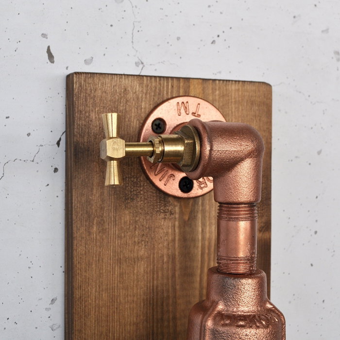 Opviq Lámpara de pared de madera y oro rosa Pp168